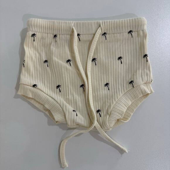 Woven Kids Palm Tree Bodysuit & Ribbed Shorts Outfit Set Size 3-6 Months Cotton - Picture 4 of 9